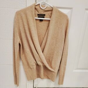 Tahari Pure Luxe Cashmere Drape Neck Sweater - Sz M